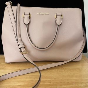 Michael Kors pink blossom Savannah satchel large